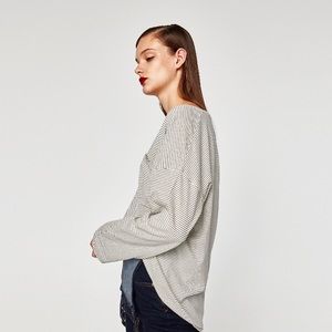 ZARA Oversized T-shirt With Vneck